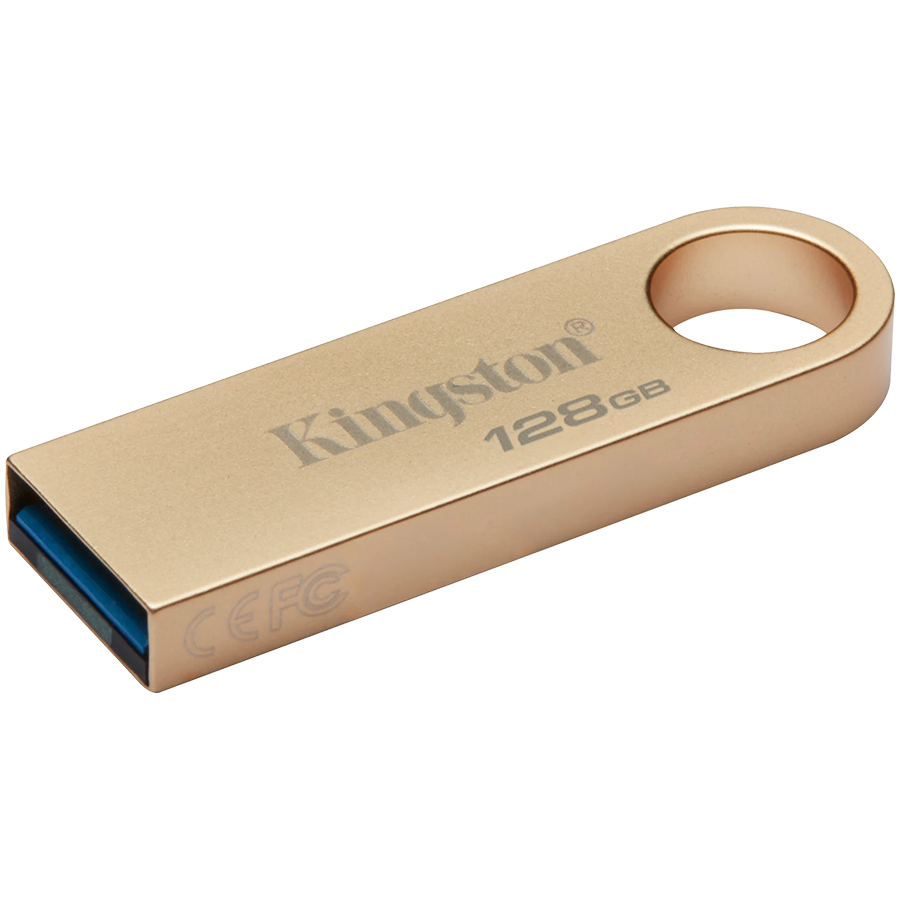 MEMORIE USB 3.2 Kingston 128 GB, 220MB/s, 100MB/s clasica, carcasa metalica, auriu, "DTSE9G3/128GB" (timbru verde 0.03lei)