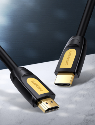 CABLU video Ugreen, "HD101" HDMI (T) la HDMI (T), rezolutie maxima 4K UHD (3840 x 2160) la 60 Hz, round cable, conectori auriti, 3m, galben + negru "10130" (timbru verde 0.8 lei) - 6957303811304
