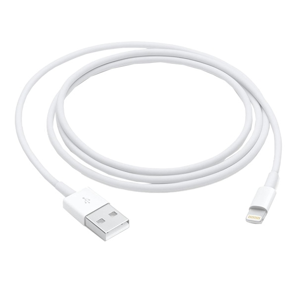 CABLU alimentare si date smartphone Apple, Lightning (T) la USB 2.0 (T), cauciuc, lungime 1 m, alb, "mxly2zm/a" (timbru verde 0.08 lei)
