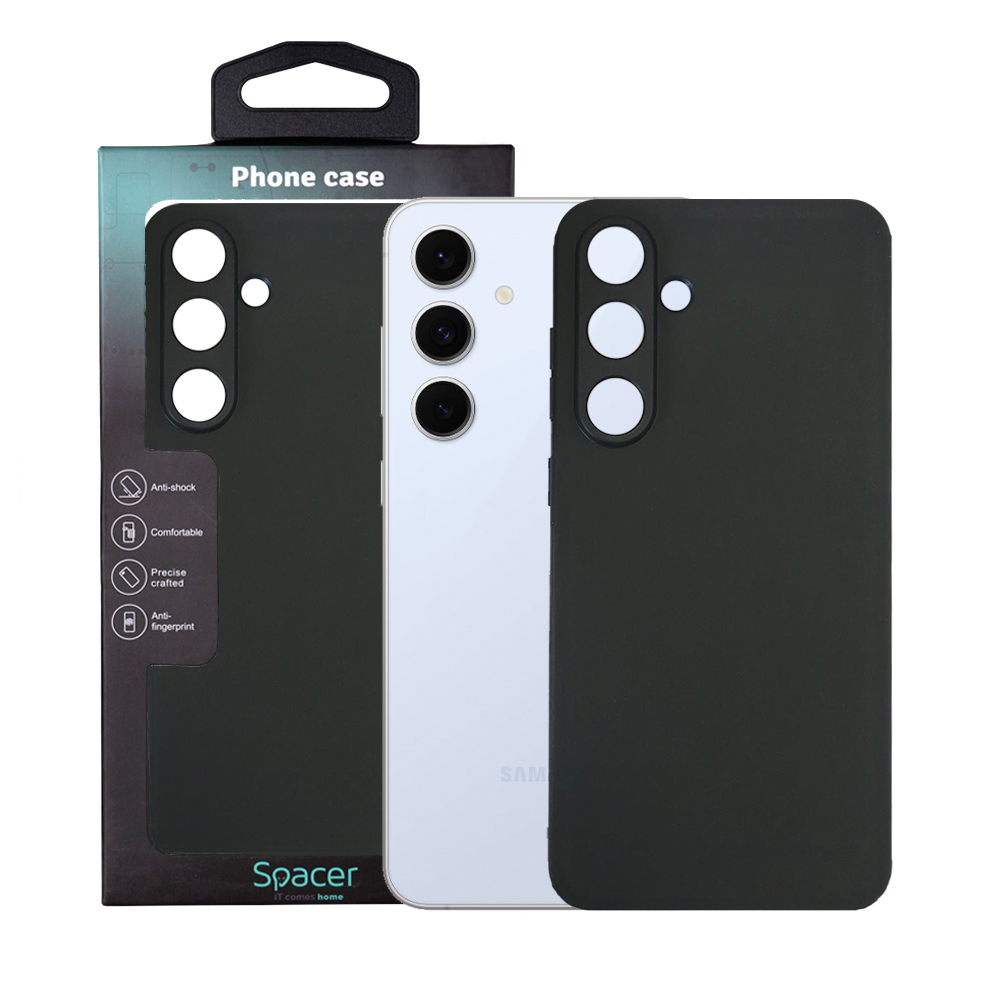 Husa Samsung Galaxy S24FE Spacer, negru, grosime 1.5mm, material flexibil TPU "SPPC-SM-GX-S24FE-TPU"
