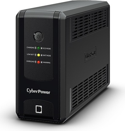 UPS CYBER POWER Line Int. cu sin. simulata, fara management, Tower, LED, 650VA/360W, AVR, 3x Schuko, baterie 1x 12V/5Ah, incarcare pana la 6h, 2x RJ45, tehn. GreenPower, "UT650EG" (timbru verde 4 lei)