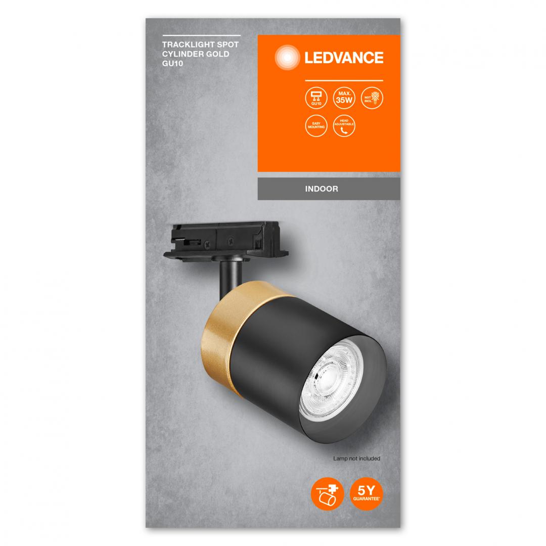 TRACKLIGHT SPOT CYLINDER GD BK GU10LEDV "000004058075756700" (timbru verde 2.00 lei)