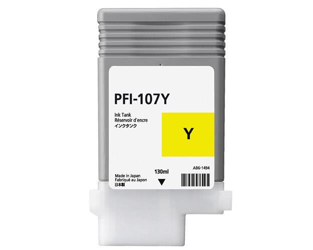 Cartus Cerneala Original Canon Yellow, PFI-107Y, pentru IPF 670|680|685|770|780|785, , (timbru verde 0.15 lei),NOPP, "CF6708B001AA"