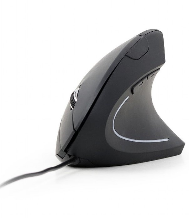 MOUSE GEMBIRD, PC sau NB, cu fir, USB, optic, 3200 dpi, butoane/scroll 6/1, ergonomic, cablu 1.35m, negru, "MUS-ERGO-03" (timbru verde 0.18 lei)