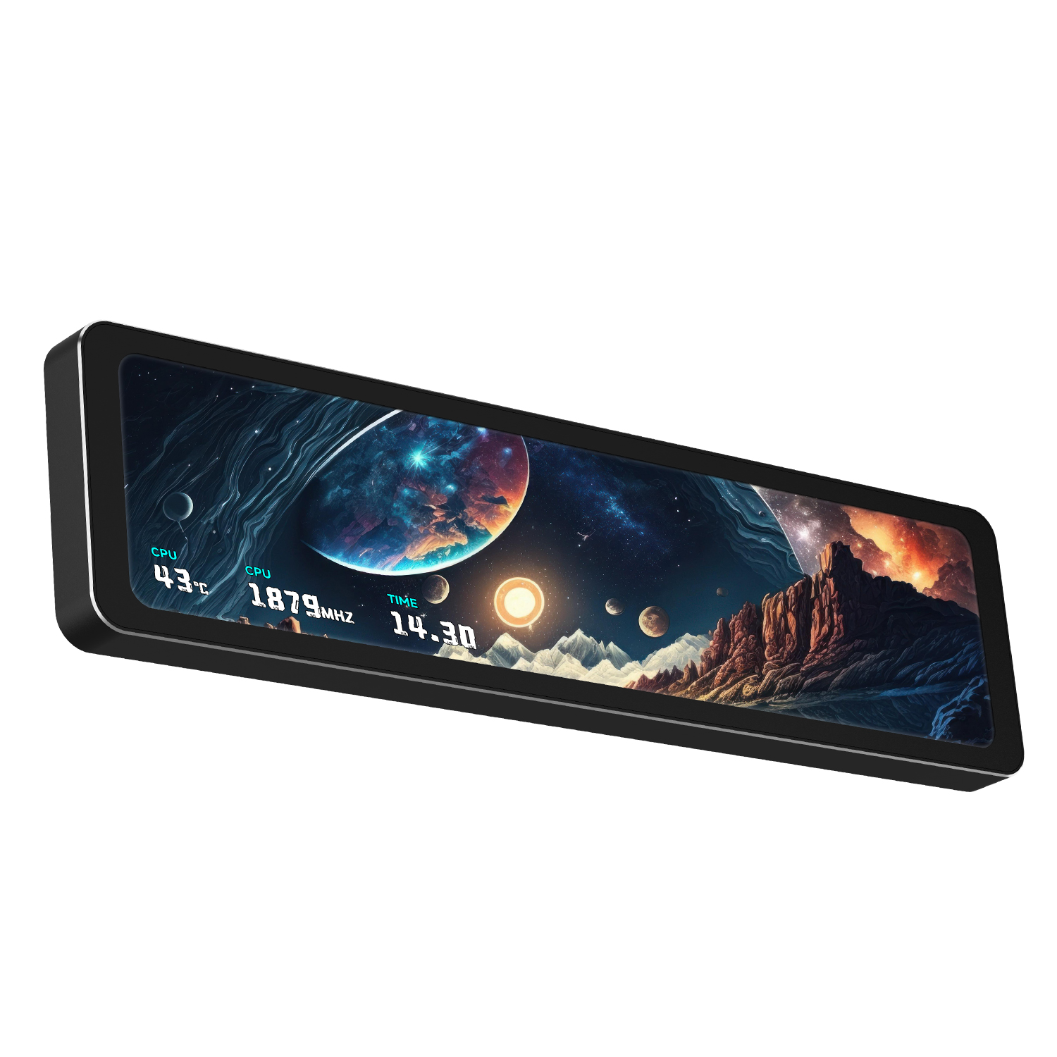 Afisaj digital Thermalright "Trofeo Vision LCD Black", ecran LCD secundar pentru carcasa PC, IPS 6.86", rezolutie 1280x480, USB Type-C, suport magnetic, compatibil software TRCC, negru, 187.2x72.1x21mm, "Trofeo Vision LCD Black" (timbru verde 2lei)