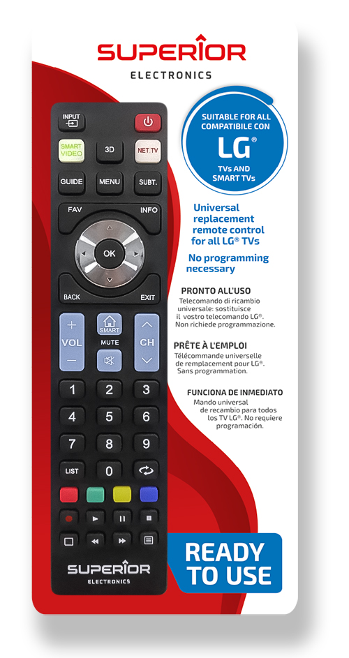 TELECOMANDA UNIVERSALA Superior, compatibila televizoare LG, bateriile (2 x AAA) nu sunt incluse, negru "SUPTRB007" (timbru verde 0.08 lei)