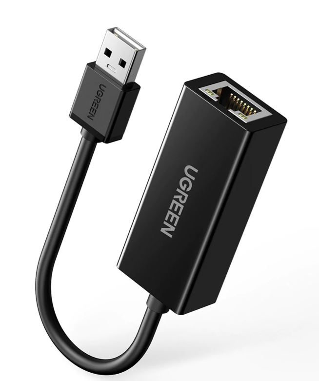 ADAPTOR RETEA Ugreen, "CR110" USB 2.0 to RJ-45 10/100 Mbps Adapter, LED, negru "20254" (timbru verde 0.18 lei) - 6957303822546