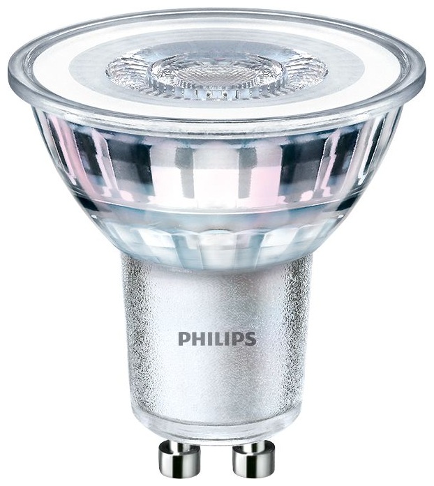 SET 3 becuri LED Philips, soclu GU10, putere 4.6W, forma spot, lumina alb rece, alimentare 220 - 240 V, "000008718699776312" (timbru verde 1.35 lei)
