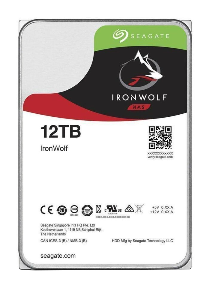 Bundle SEAGATE NAS HDD 8x12TB IronWolf 7200rpm 6Gb/s SATA 256MB cache 3.5inch 24x7 CMR for NAS and RAID Rackmount Systeme BLK "ST12000VN0008_B3"