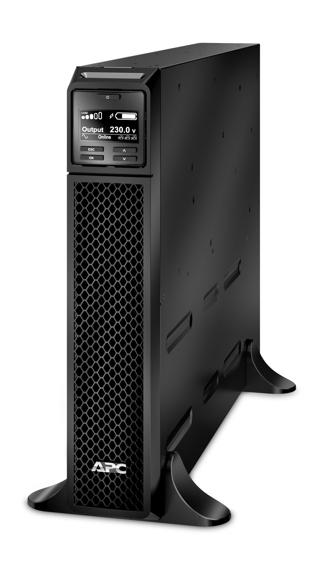 UPS APC, "Smart-UPS SRT", Online cu sinusoida pura, tower, 2200VA / 1980W, AVR, IEC x 10, 1 x baterie APCRBC141, display LCD, back-up 11 - 20 min., "SRT2200XLI" (timbru verde 40 lei)