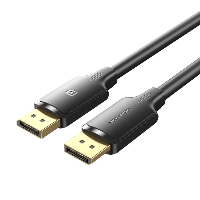 Cablu video Vention, DisplayPort(T) la DisplayPort(T), 2m, rezolutie maxima 4K la 60Hz, conectori auriti, cupru/argint, invelis PVC, negru, "HAKBH" (timbru verde 0.18lei) - 6922794775787