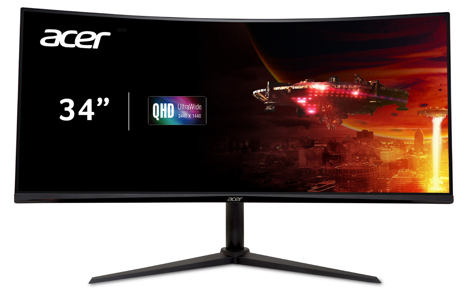 Monitor Acer Nitro XZ340CUH, ZeroFrame, 34 inch, VA, WQHD, 3440 x 1440, HDMI, DisplayPort, Curbat 1500R, 100Hz, 5ms, Negru "UM.CX0EE.H01" (timbru verde 7 lei)