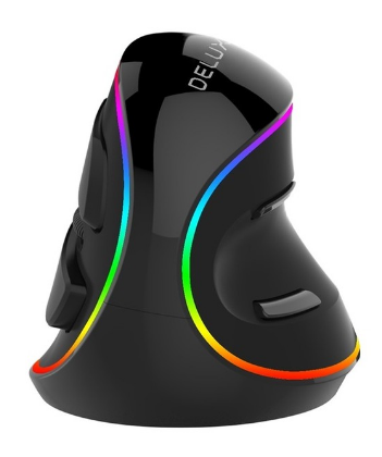 MOUSE DELUX, PC sau NB, cu fir, USB, optic, 4000 dpi, butoane/scroll 6/1, ergonomic, RGB light, negru, "M618PLUS-RGB-BK" (timbru verde 0.18 lei)