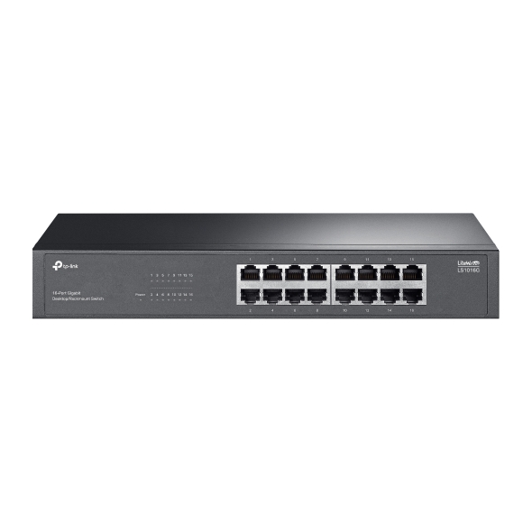 SWITCH TP-LINK 16 porturi Gigabit, fanless, carcasa metalica "LS1016G" (timbru verde 2 lei)
