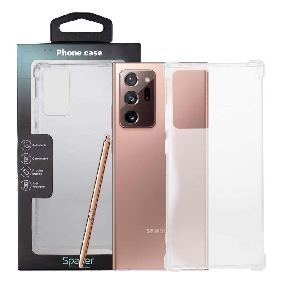 Husa Samsung Galaxy Note 20 Ultra Spacer, transparenta, grosime 1.5mm, protectie suplimentara antisoc la colturi, material flexibil TPU "SPPC-SM-GX-N20U-CLR"