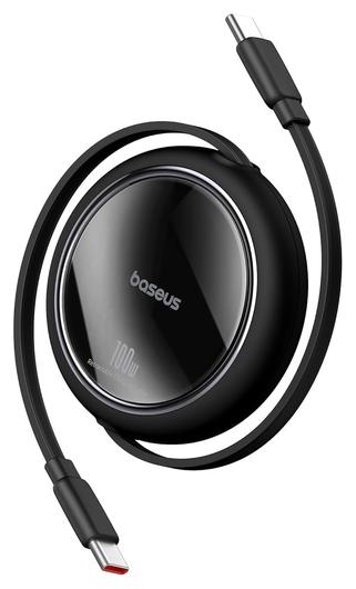 CABLU alimentare si date Baseus Free2Pull, Fast Charging Data Cable pt. smartphone, retractabil, USB Type-C la USB Type-C 100W, 2m, contine 2 bucati, negru "P10364500113-08" (timbru verde 0.08 lei) - 6932172687687