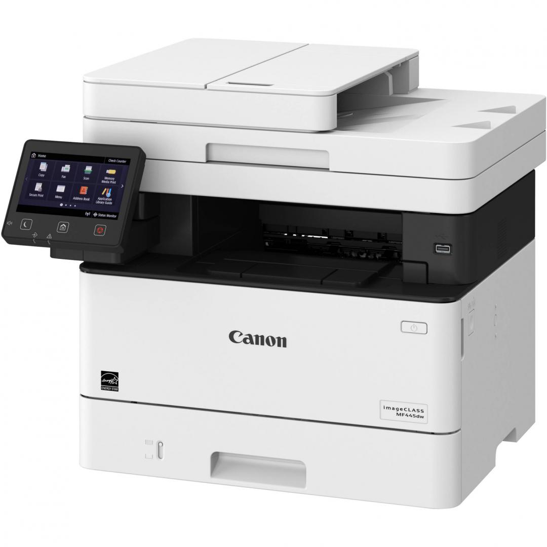 Multifunctional Laser Mono Canon MF-445DW, A4, Functii: Impr.|Scan.|Cop.|Fax, Viteza de Printare Monocrom: 33ppm, Conectiv:USB|Ret|WiFi, Duplex:Da, ADF:ADF(timbru verde 40 lei) "3514C007AA"
