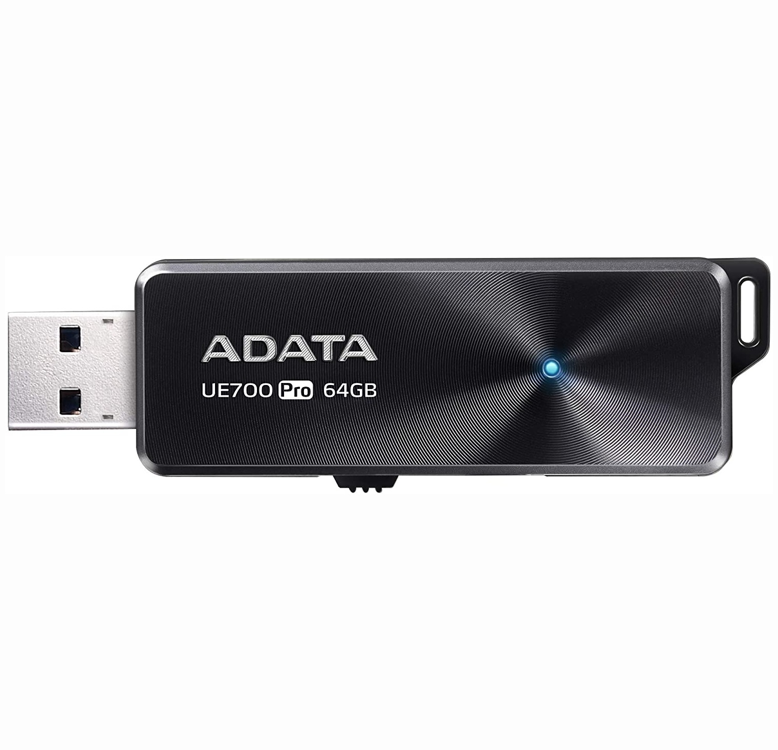 MEMORIE USB 3.2 ADATA 64 GB, retractabila, carcasa aluminiu, negru, "AUE700PRO-64G-CBK" (timbru verde 0.03 lei)