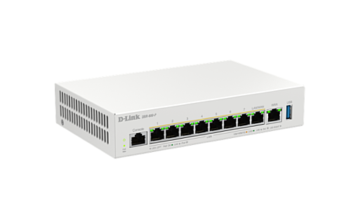 ROUTER D-Link wired 2.5 Gigabit, 1 x Gigabit WAN, 1 x 2.5G WAN/LAN, 7 x 2.5G LAN, 8 Port 802.3at PoE output, tehnologie VPN "DBR-600-P" (timbru verde 0.8 lei)
