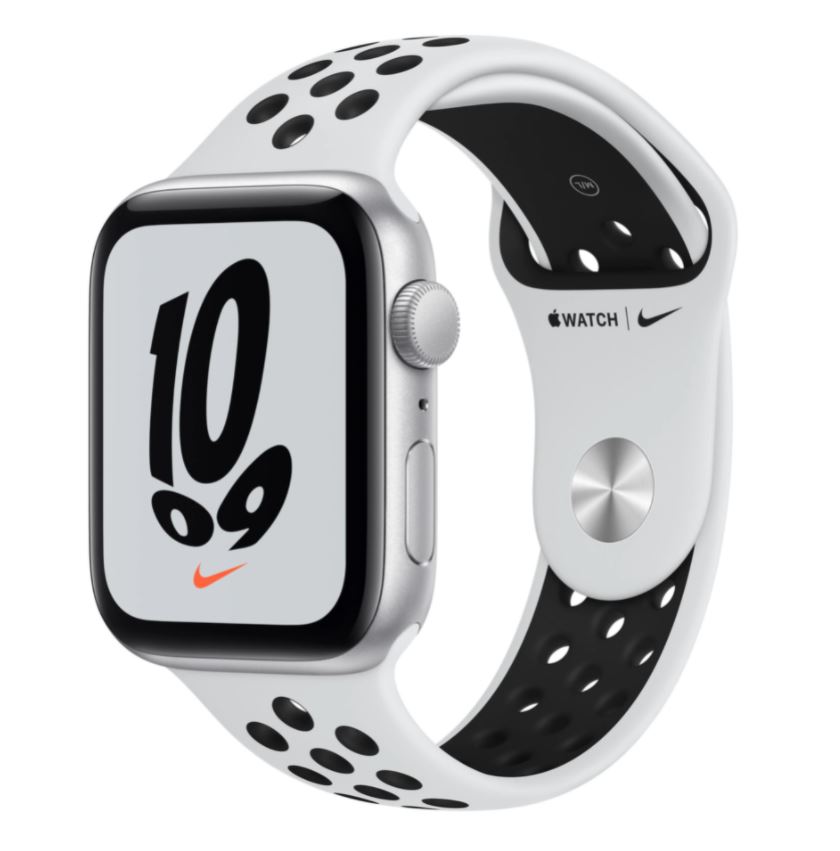 SMARTWATCH Apple Watch Nike SE (v2) GPS, 44mm Silver Aluminium Case with Pure Platinum/Black Nike Sport Band "mkq73wb/a" (timbru verde 0.18 lei)