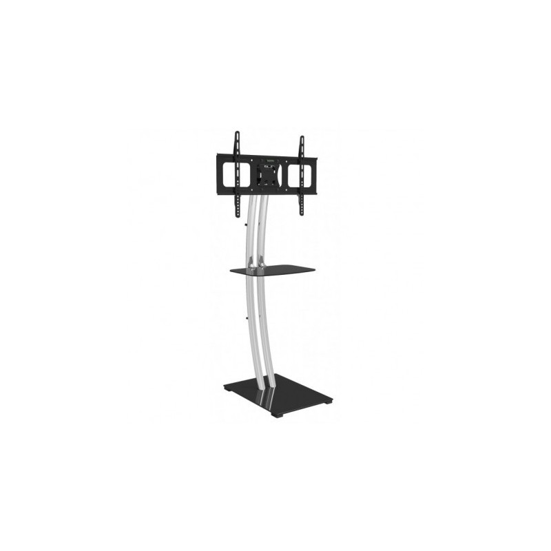 Stand TV, baza dreptunghiulara solida, reglabil inaltime, suport raft sticla, argintiu, 028856 "ICA-TR14"