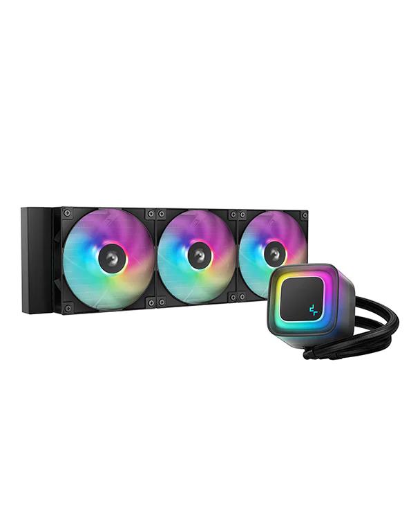COOLER DeepCool "LE360 V2", skt. LGA1851, LGA 1700, AM4, AM5, racire cu lichid, 3 x 120mm, 500 - 2100 RPM, RGB adresabil, negru "R-LE360-BKAMMC-G-2" (timbru verde 2.00 lei)