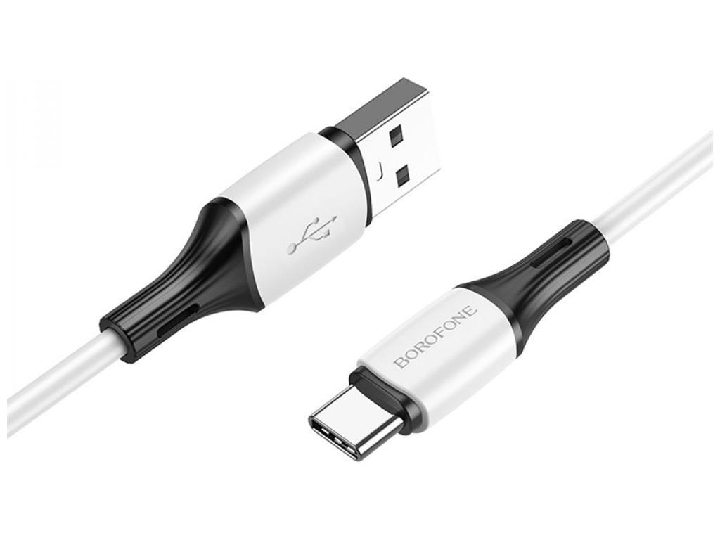 CABLU alimentare si date Borofone "BX79", Fast Charging Data Cable pt. smartphone, USB la USB Type-C 3A, 1m, alb "6974443384796" (timbru verde 0.18 lei)