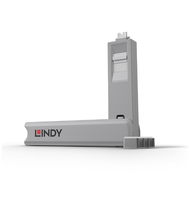 Lindy 4xUSB C Port Blocker (w key), alb "LY-40427"