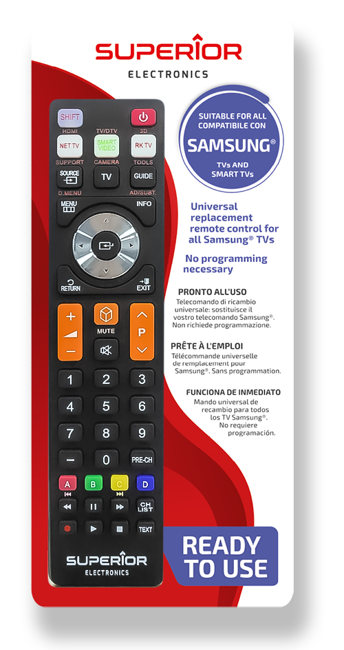 TELECOMANDA UNIVERSALA Superior, compatibila televizoare SAMSUNG, bateriile (2 x AAA) nu sunt incluse, negru "SUPTRB008" (timbru verde 0.08 lei)