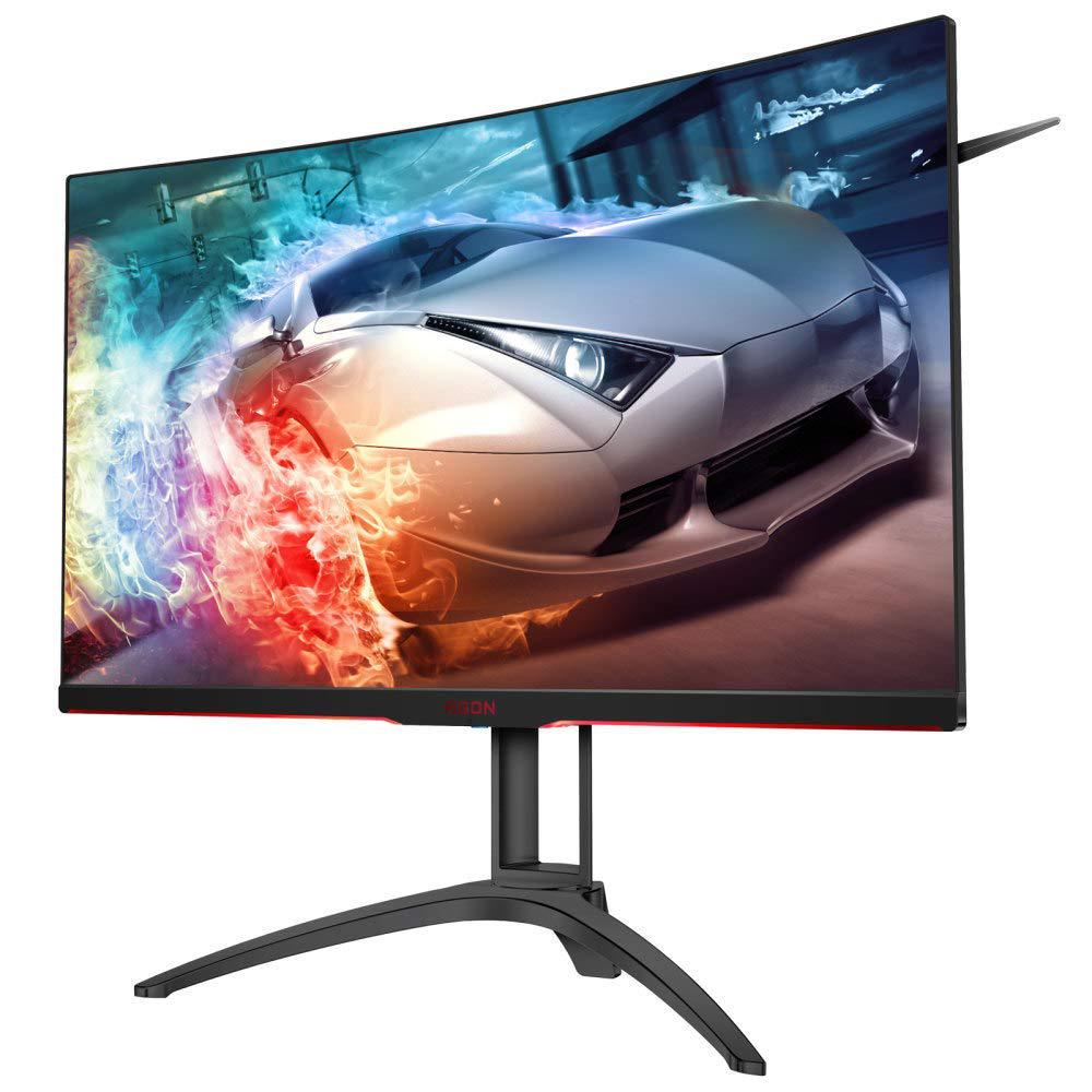 MONITOR AOC 31.5" gaming, VA, WQHD (2560 x 1440), Wide, curbat, 400 cd/mp, 4 ms, VGA, HDMI x 2, DisplayPort x 2, "AG322QC4" (timbru verde 7 lei)