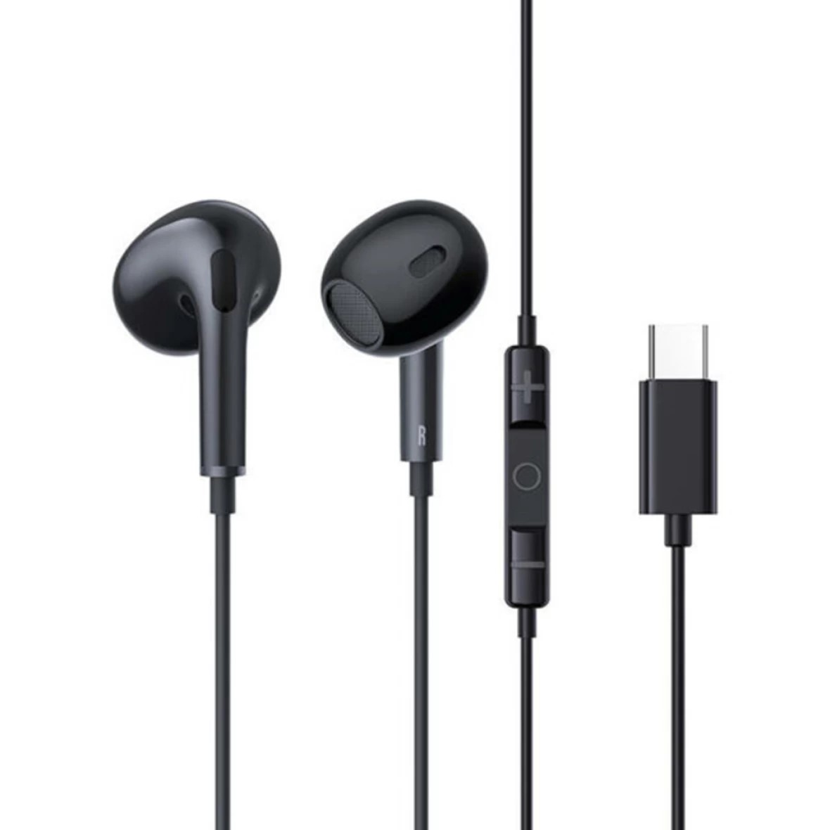 CASTI Baseus Encok CZ17, pt smartphone, control volum + microfon pe fir, conectare prin cablu USB Type-C, lungime cablu 1.1m, negru "A00170000113-Z1" (timbru verde 0.18 lei) - 6932172655891