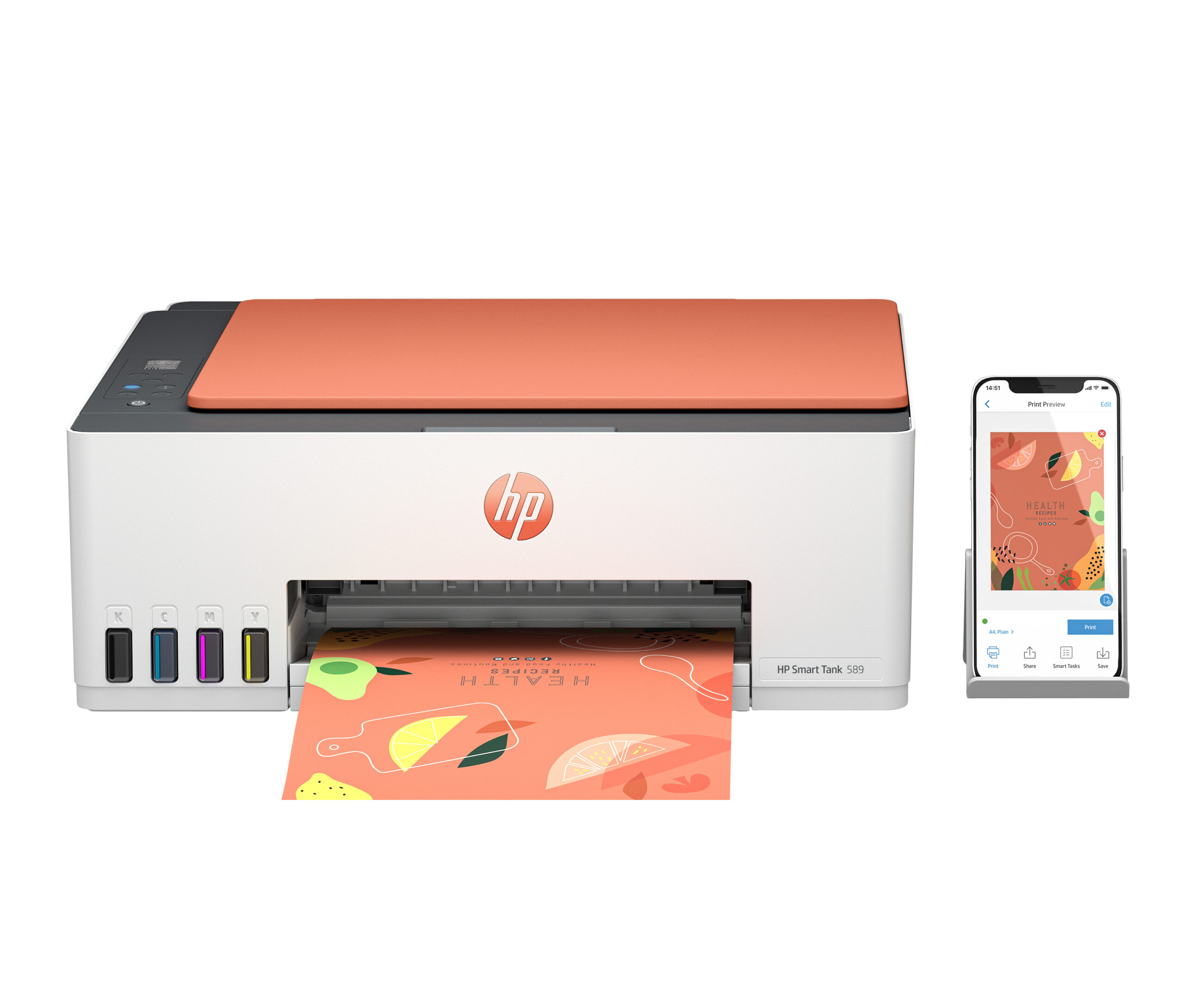 HP SMART TANK 589 A4 COLOR INK MFP"4A8D9A" (timbru verde 8 lei)