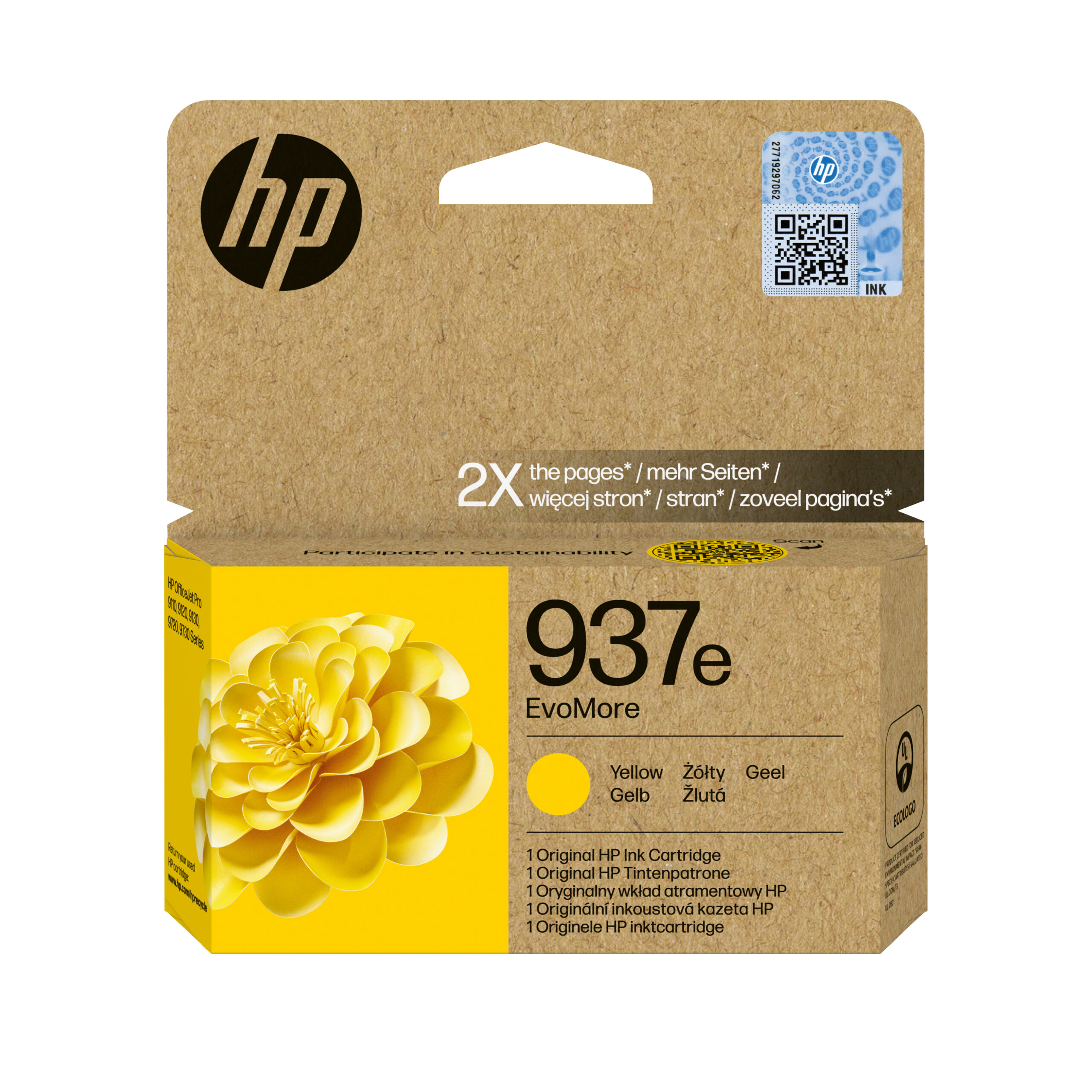 Cartus Cerneala Original HP Yellow, nr.937e, pentru OJ PRO 9110|9120|9130|9720|9730, 1.65K, incl.TV 0.8 lei)"4S6W8NE"
