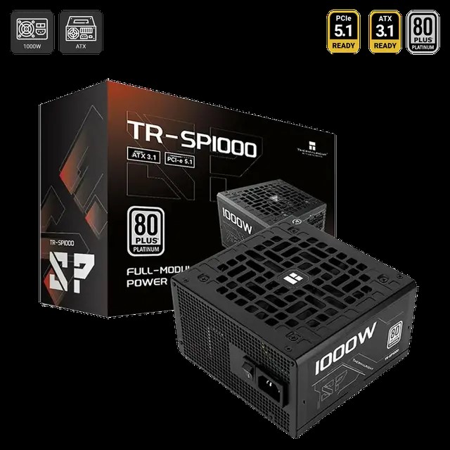 SURSA Thermalright "TR-SP1000", 1000W, certificare 80 Plus Platinum, modular, LLC, DC to DC, fan 120mm, negru, "TR-SP1000" (timbru verde 2 lei)