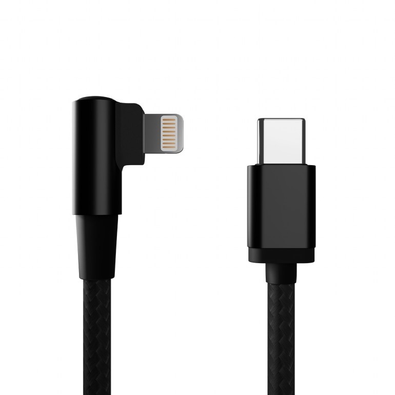 CABLU alimentare si date GEMBIRD, pt. smartphone, USB 2.0 (T) la Lightning (T) 90 grade, 0.2m, negru, "CC-USB2-CMLML-0.2M" (timbru verde 0.08 lei)