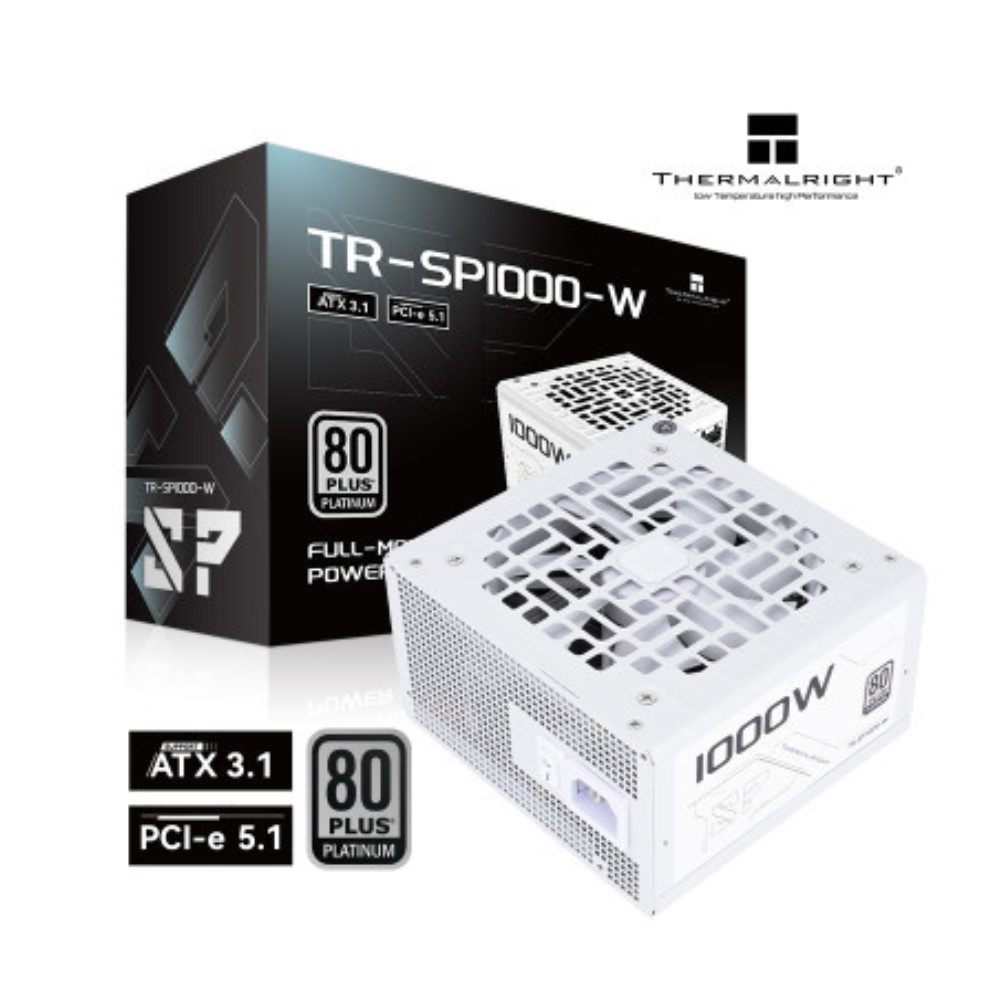 SURSA Thermalright "TR-SP1000W", 1000W, certificare 80 Plus Platinum, modular, LLC, DC to DC, PCI-E GEN 5.1 ready, fan 120mm, alb, "TR-SP1000W" (timbru verde 2 lei)
