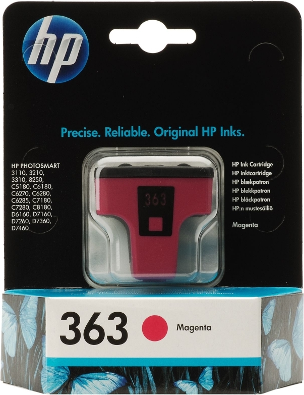 Cartus Cerneala Original HP Magenta, nr.363, pentru PhotoSmart 3110|3210|3310|C5180|C6180|C6250|C6280|C8180|D7160|72xx, , (timbru verde 0.15 lei), "C8772EE"