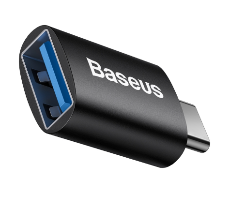 ADAPTOR Baseus Ingenuity Series Mini OTG, USB 3.1 (M) la USB Type-C (T), corp metalic, negru "ZJJQ000001" (timbru verde 0.18 lei) - 6932172605643