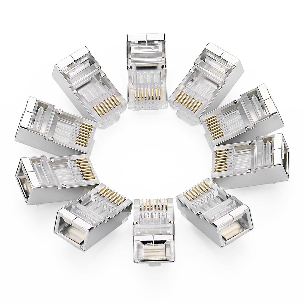 MUFA RJ-45 Ugreen, "NW111" pt. cablu UTP, Cat6, RJ-45 (T), shielded plastic, 10 buc, "20333" - 6957303823338