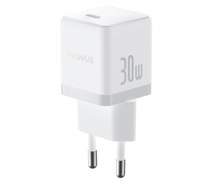 INCARCATOR retea Baseus Palm, Quick Charge 30W, 1 x USB Type-C, alb "P10111605213-00" (timbru verde 0.18 lei) - 6932172672768