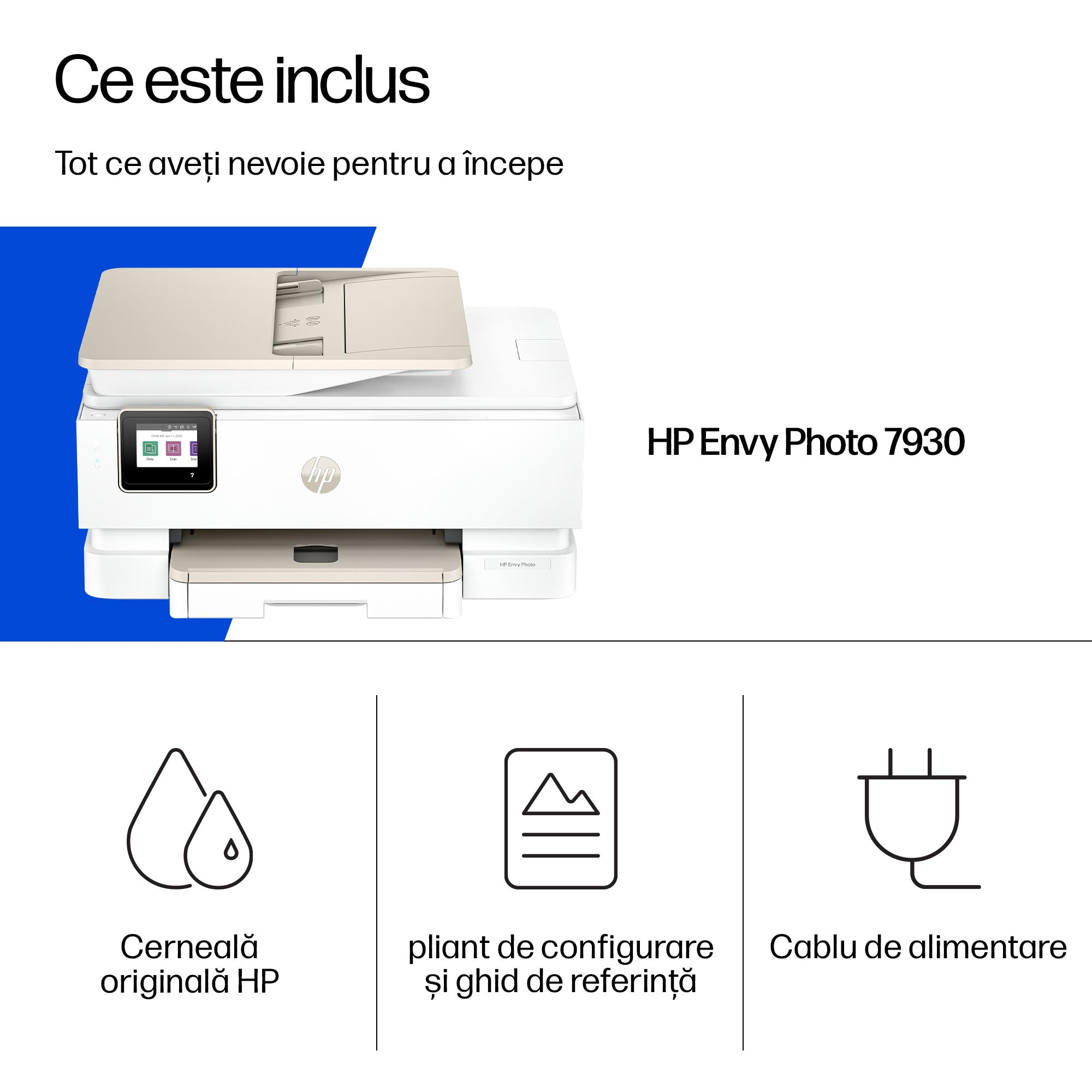 Multifunctional InkJet Color HP, ENVY PHOTO 7930, A4, Functii: Impr.|Scan.|Cop., Vit.Print. 15ppm, Conectivitate:USB|WIFI, Duplex:Da, ADF:ADF(incl.TV 8lei) "B63K5B" - imagine 4