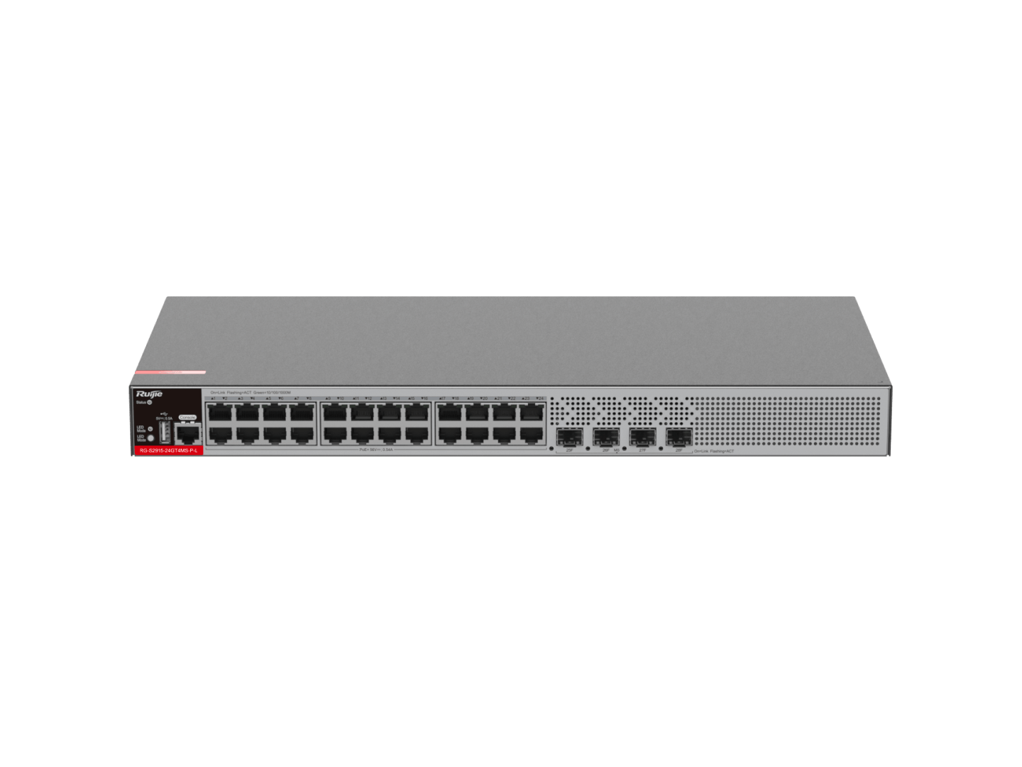 Swich Ruijie, RG-S2915-24GT4MS-P-L, 2410/100/1000Base-T Ethernet ports, 4 2.5GE/1GE SFP ports "RG-S2915-24GT4MS-P-L" (timbru verde 2 lei)