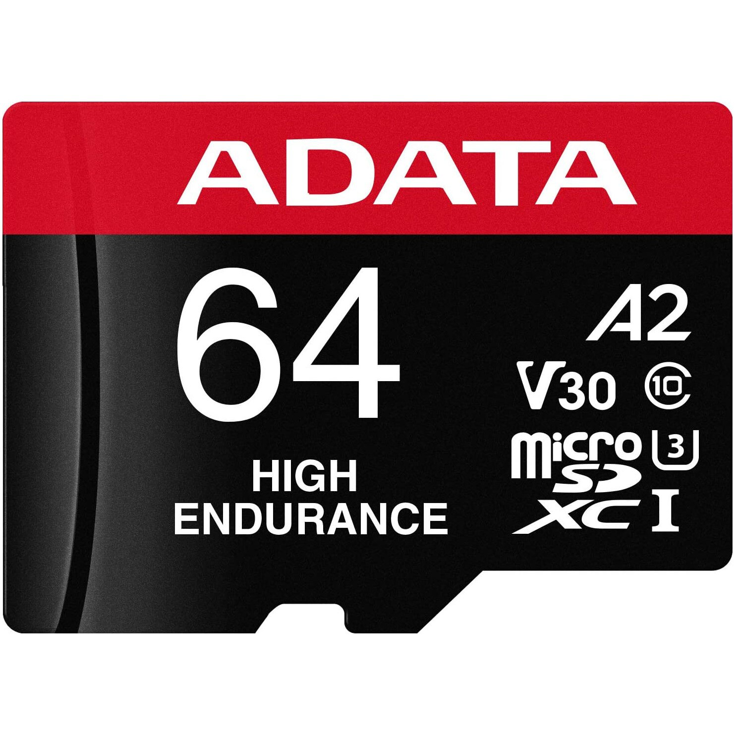 CARD MicroSD ADATA, 64 GB, MicroSDXC, clasa 10, standard UHS-I U3, "AUSDX64GUI3V30SHA2" (timbru verde 0.03 lei)