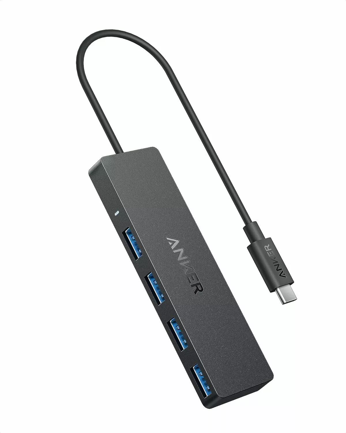 HUB Anker, 4-in-1, USB 3.0 x 4 porturi, incarcare prin USB Type-C, viteza 5 Gbps, conectare prin USB-C, negru, "A8309G11" (timbru verde 0.18 lei - 0194644177737