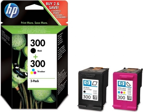Combo-Pack Original HP CMYK, nr.300, pentru DJ D2530|2560|5560|F2420|2480|4580|PS C4680|4780, , (timbru verde 0.60 lei), "CN637EE"