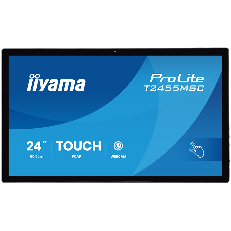 IIYAMA Monitor LED T2455MSC-B2 24" multi-touch IPS 400cd PCAP integrated webcam and a flexible stand "T2455MSC-B2" (timbru verde 7 lei)