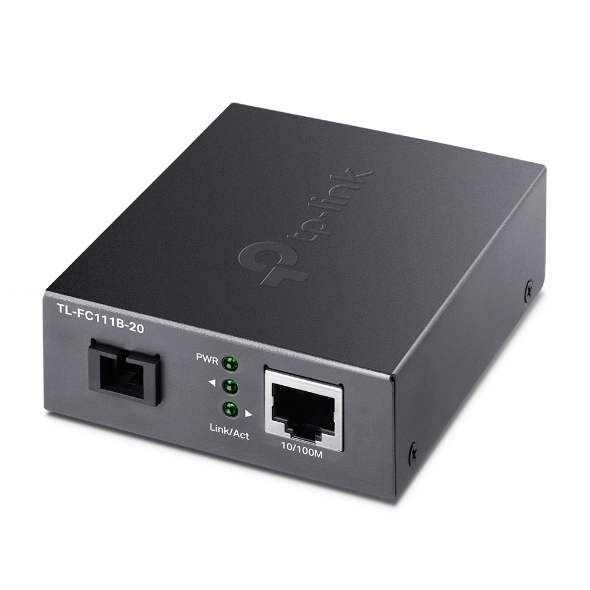 MEDIA CONVERTOR TP-LINK 10/100 Mbps WDM, 1× 100 Mbps SC Fiber Port, 1× 10/100 Mbps RJ45 Port (Auto MDI/MDIX), pana la 20km "FC111B-20" (include timbru verde 1.75 lei)