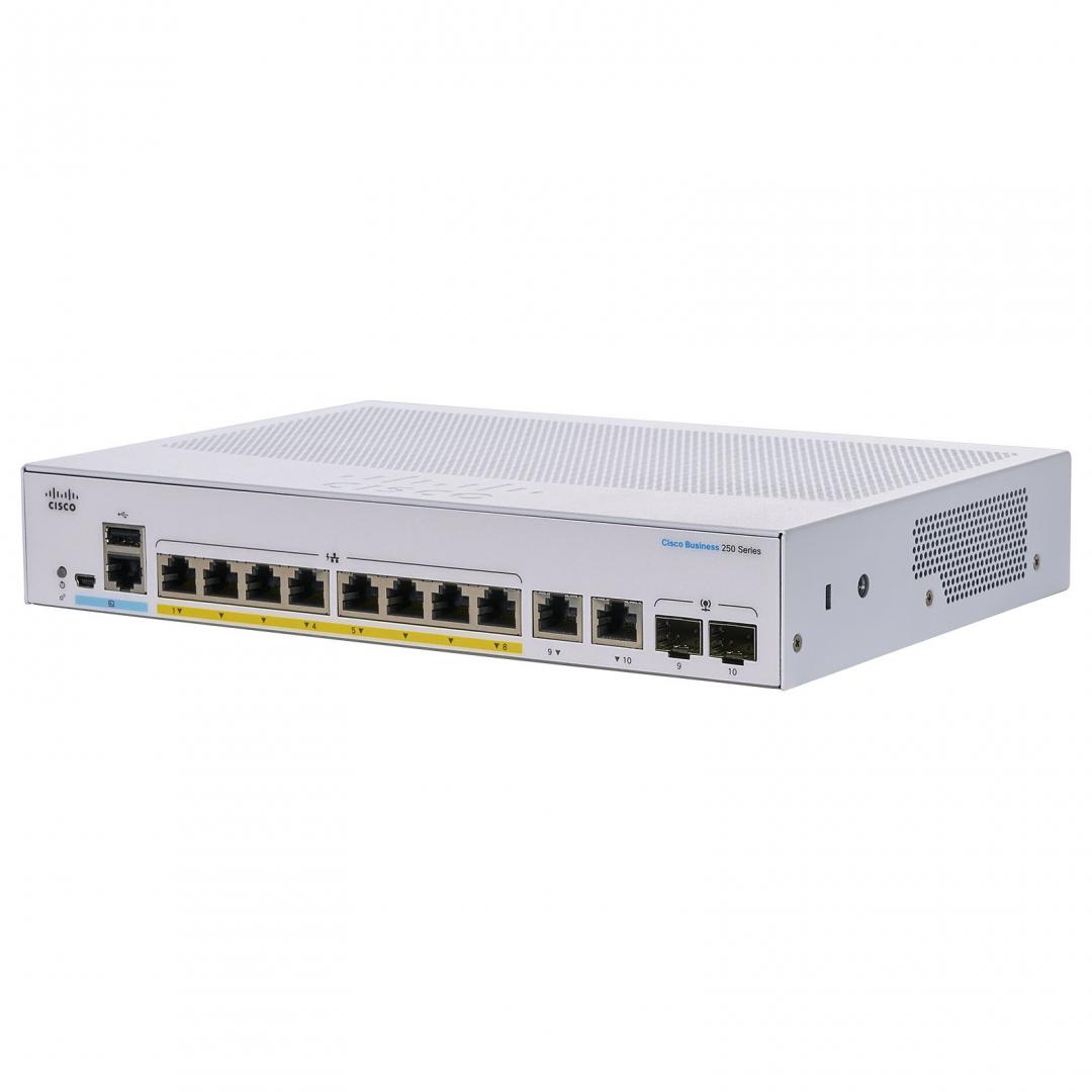 CISCO CBS250-8P-E-2G 8GB 2SFP SW POE 60W "CBS250-8P-E-2G" (timbru verde 2 lei)