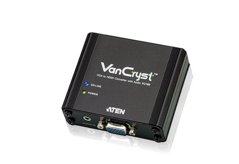 CABLU video ATEN, cablu or adaptor video, VGA (M) | Jack 3.5mm (M) la HDMI (M), Full HD (1920x1080) la 60Hz, "VC180-A7-G" (timbru verde 0.8 lei)