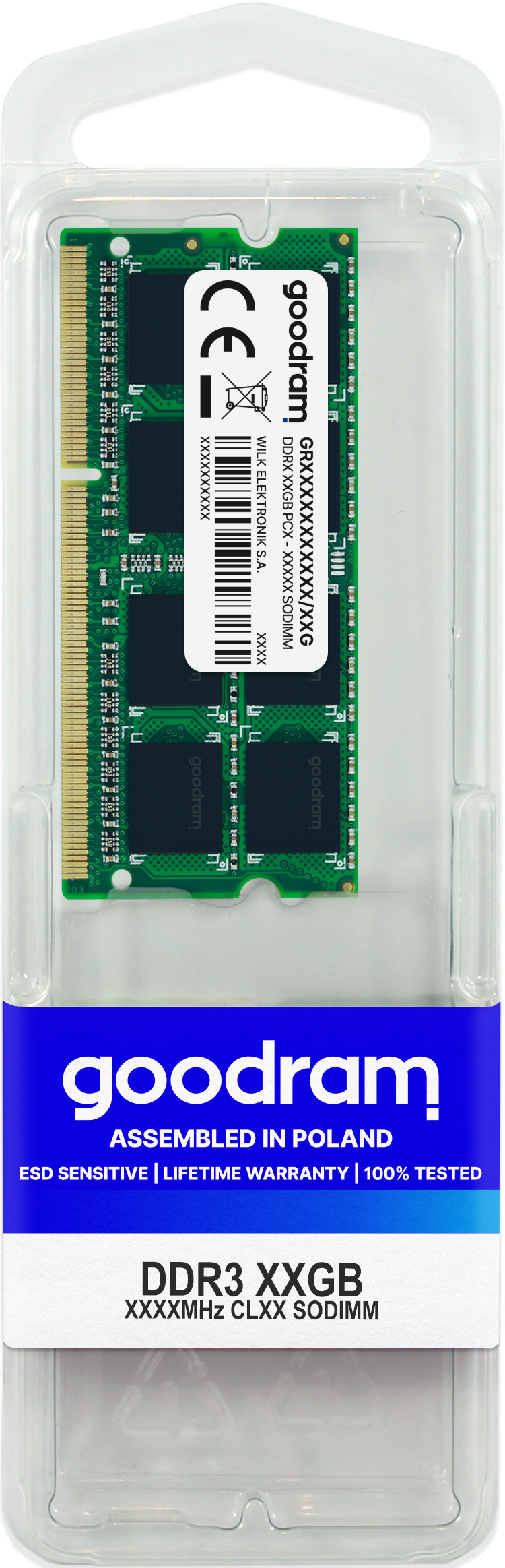 Memorie laptop DDR3 4GB 1600MHz CL11 SODIMM 1.35V (512x8) "GR1600S3V64L11S/4G"